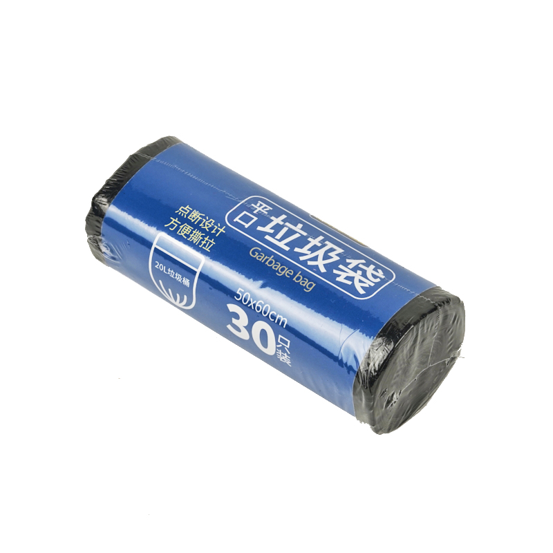 鲸轩 L201 加厚型平口垃圾袋 50*60cm 30只/卷 （单位：卷） 黑色