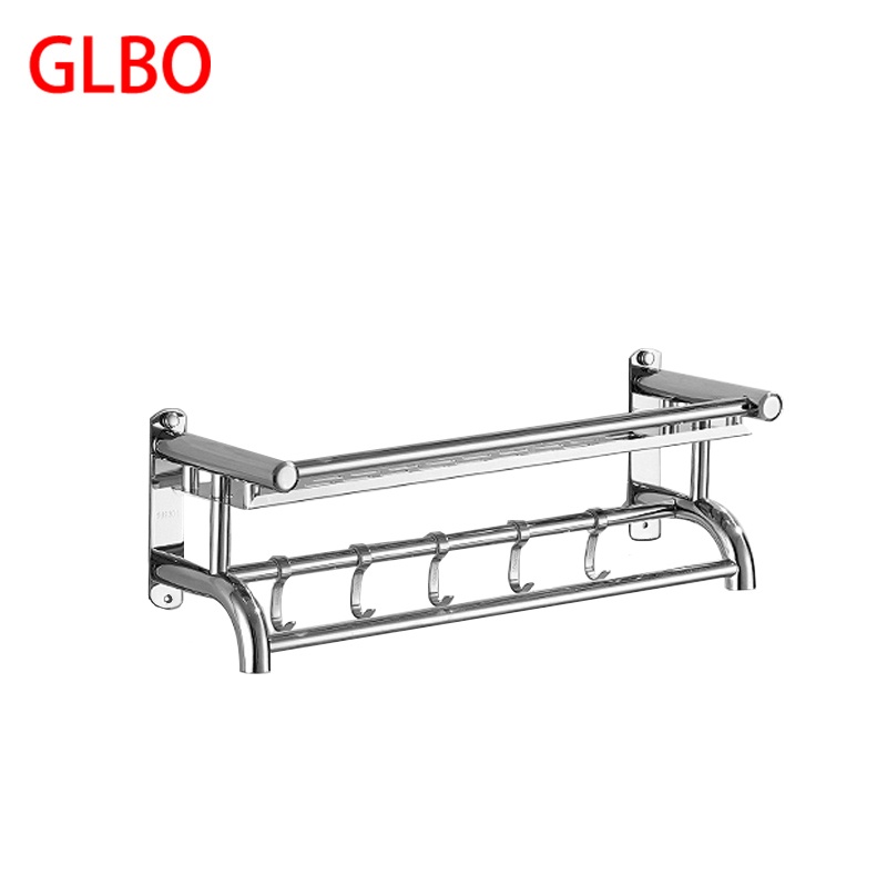 GLBO J011216 201不锈钢毛巾置物架 粘钉两用 50cm单层经济款(薄款) （单位：个）