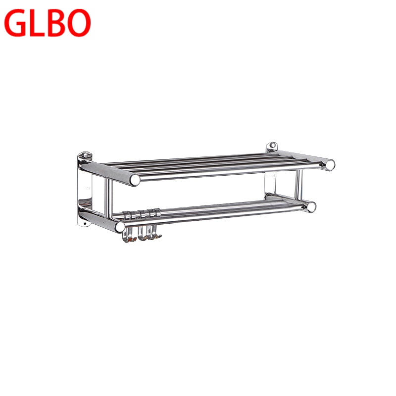GLBO J011118 201不锈钢毛巾置物架 粘钉2用 40cm(薄款) （单位：个）